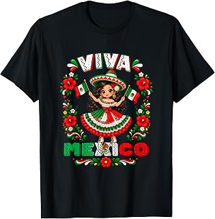 Viva Mexico Mexican Girl Flag Independence Day Unisex T-shirt, Sweatshirt, Hoodie (1)