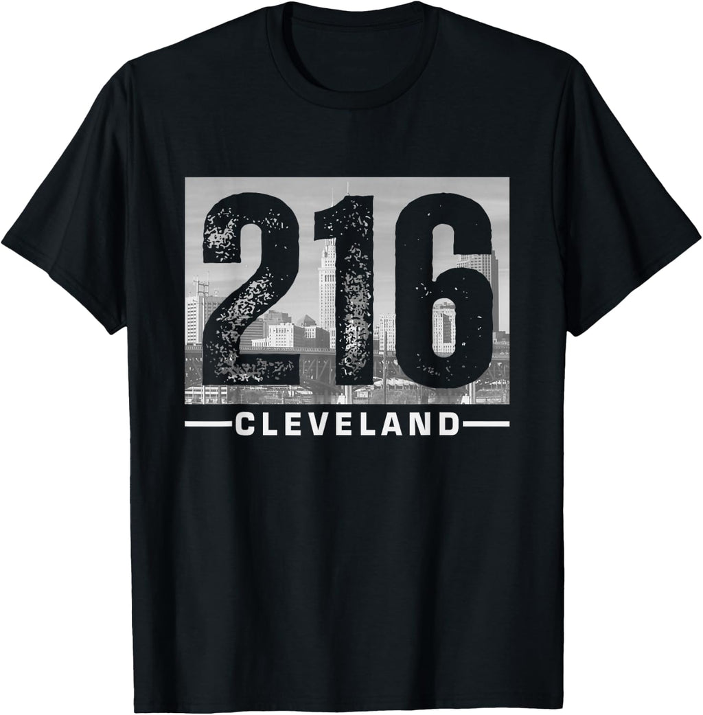 Vintage Cleveland City Ohio 216 Area Code Pride Skyline (1)