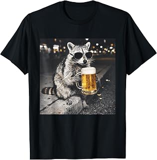 Raccoon Drinking Beer Meme Unisex T-shirt, Sweatshirt, Hoodie (1)