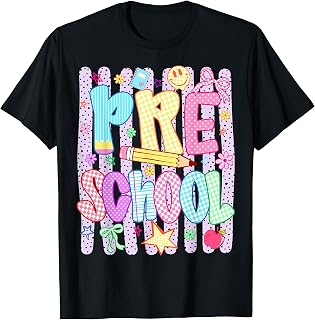 Striped Preschool Pencil Coquette Back School Teachers Unisex T-shirt, Sweatshirt, Hoodie (1)