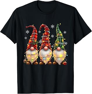 Three Gnomes Buffalo Plaid Red Christmas Unisex T-shirt, Sweatshirt, Hoodie (1)