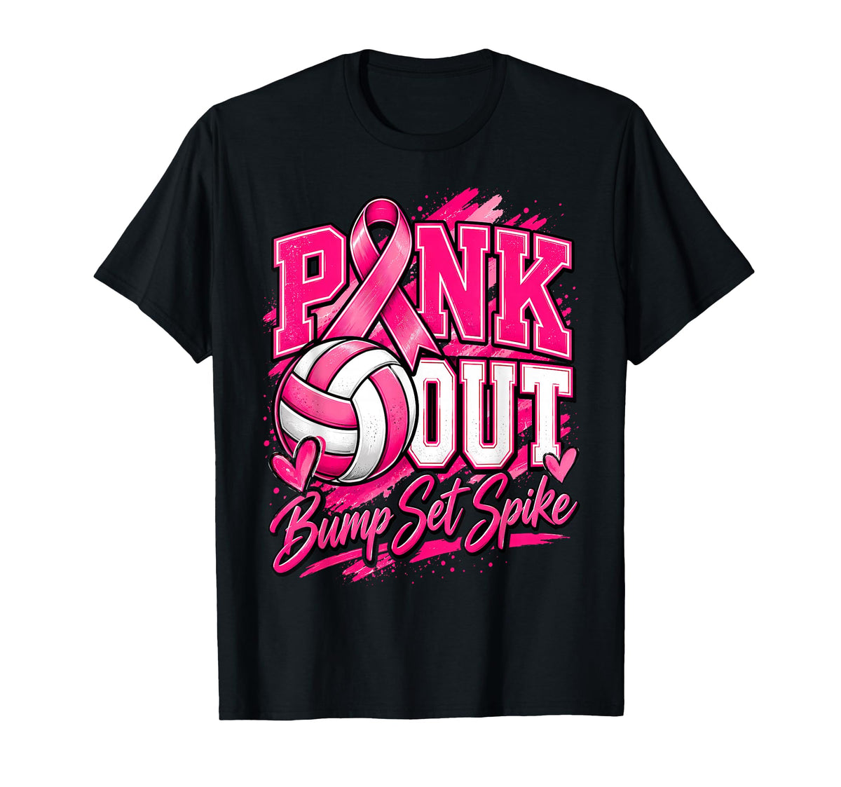Pink Volleyball Bump Set Spike Breast Cancer Awareness Unisex T-shirt, Sweatshirt, Hoodie (1)