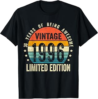 Vintage 1996 30th Birthday 30 Years Old Unisex T-shirt, Sweatshirt, Hoodie (1)