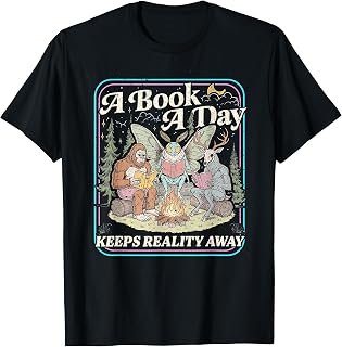 Book Day Keeps Reality Away Bigfoot Cryptid Reader Weird (1)