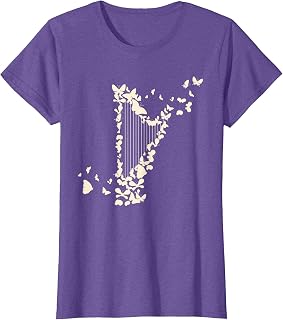 Harp Butterflies Harpist Unisex T-shirt, Sweatshirt, Hoodie (1)