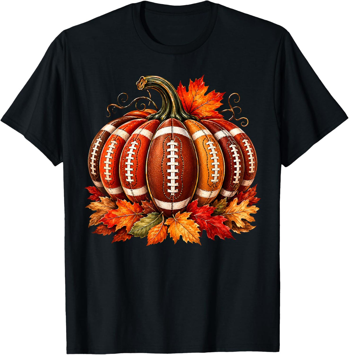 Fall Game Day Football Pumpkin Autumn Leaves Kid Unisex T-shirt, Sweatshirt, Hoodie (1)