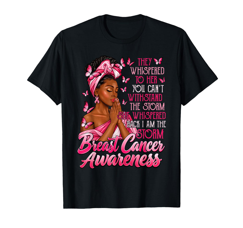 Storm Breast Cancer Afro African Black Pink Ribbon Unisex T-shirt, Sweatshirt, Hoodie (1)