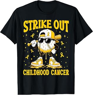 Stricke Childhood Cancer Gold Ribbon Baseball Unisex T-shirt, Sweatshirt, Hoodie (1)