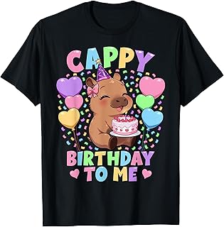 Capybara Birthday Kawaii Girl Cappy Birthday Unisex T-shirt, Sweatshirt, Hoodie (1)