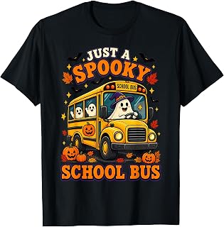 Spooky School Bus Halloween Ghost Driver Unisex T-shirt, Sweatshirt, Hoodie (1)