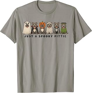 Spooky Pittie Pitbull Halloween Ghost Pumpkin Mummy Unisex T-shirt, Sweatshirt, Hoodie (1)