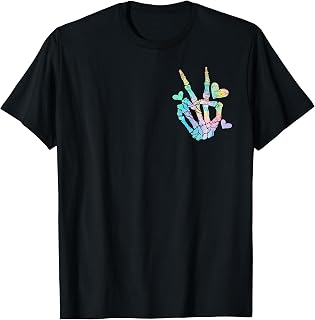 Tie Dye Day Deserve Peace Sign Skeleton Unisex T-shirt, Sweatshirt, Hoodie (1)