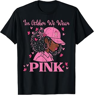 Afro Woman October Pink Breast Cancer Awareness Unisex T-shirt, Sweatshirt, Hoodie (1)