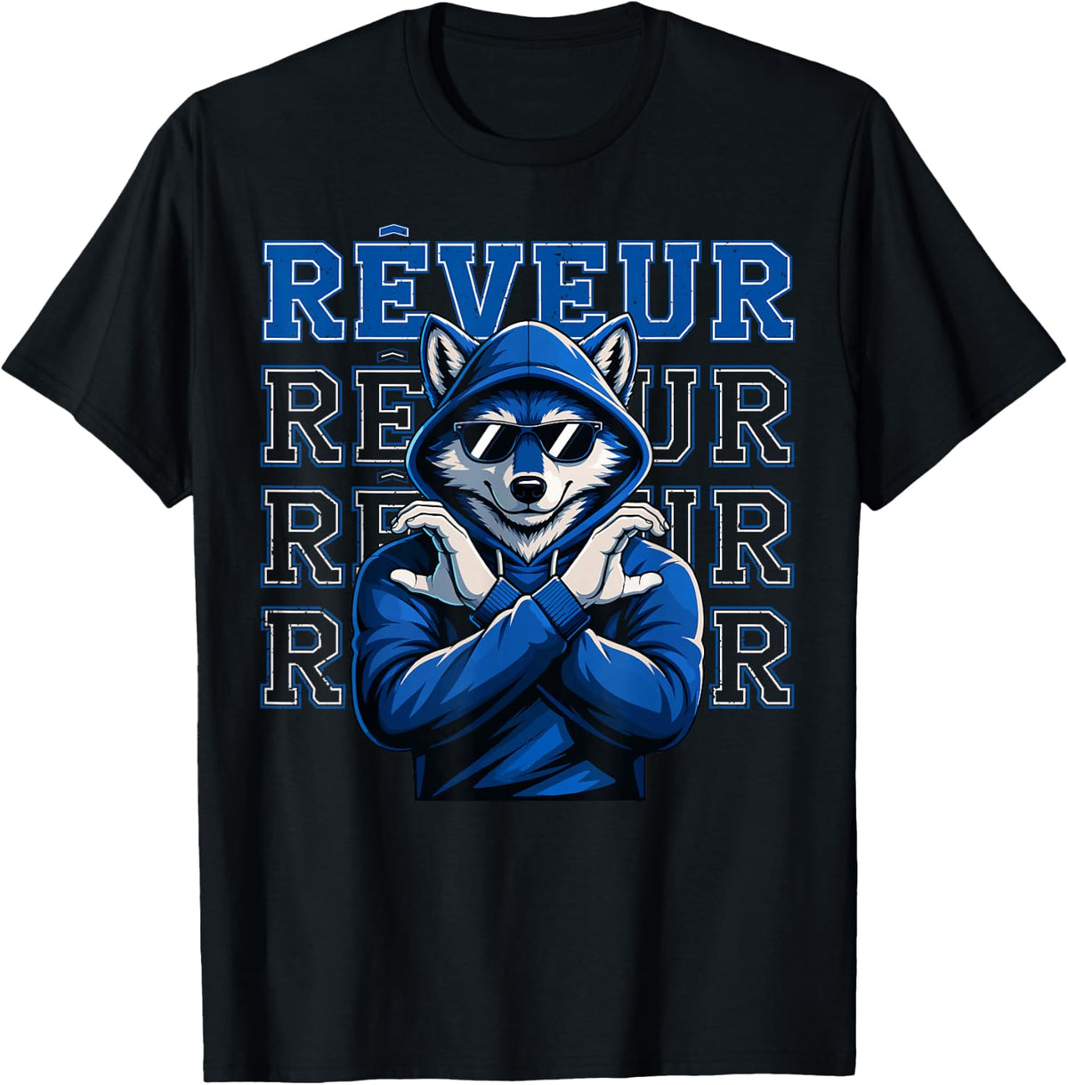 Reveur House Dreamers School Spirit Vintage Blue Wolf Unisex T-shirt, Sweatshirt, Hoodie (1)