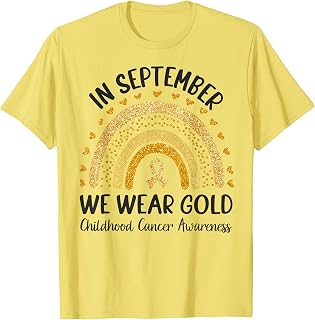 September Gold Rainbow Childhood Cancer Awareness Unisex T-shirt, Sweatshirt, Hoodie (1)