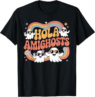 Hola Amighosts Ghost Halloween Costume Spanish Groovy Unisex T-shirt, Sweatshirt, Hoodie (1)