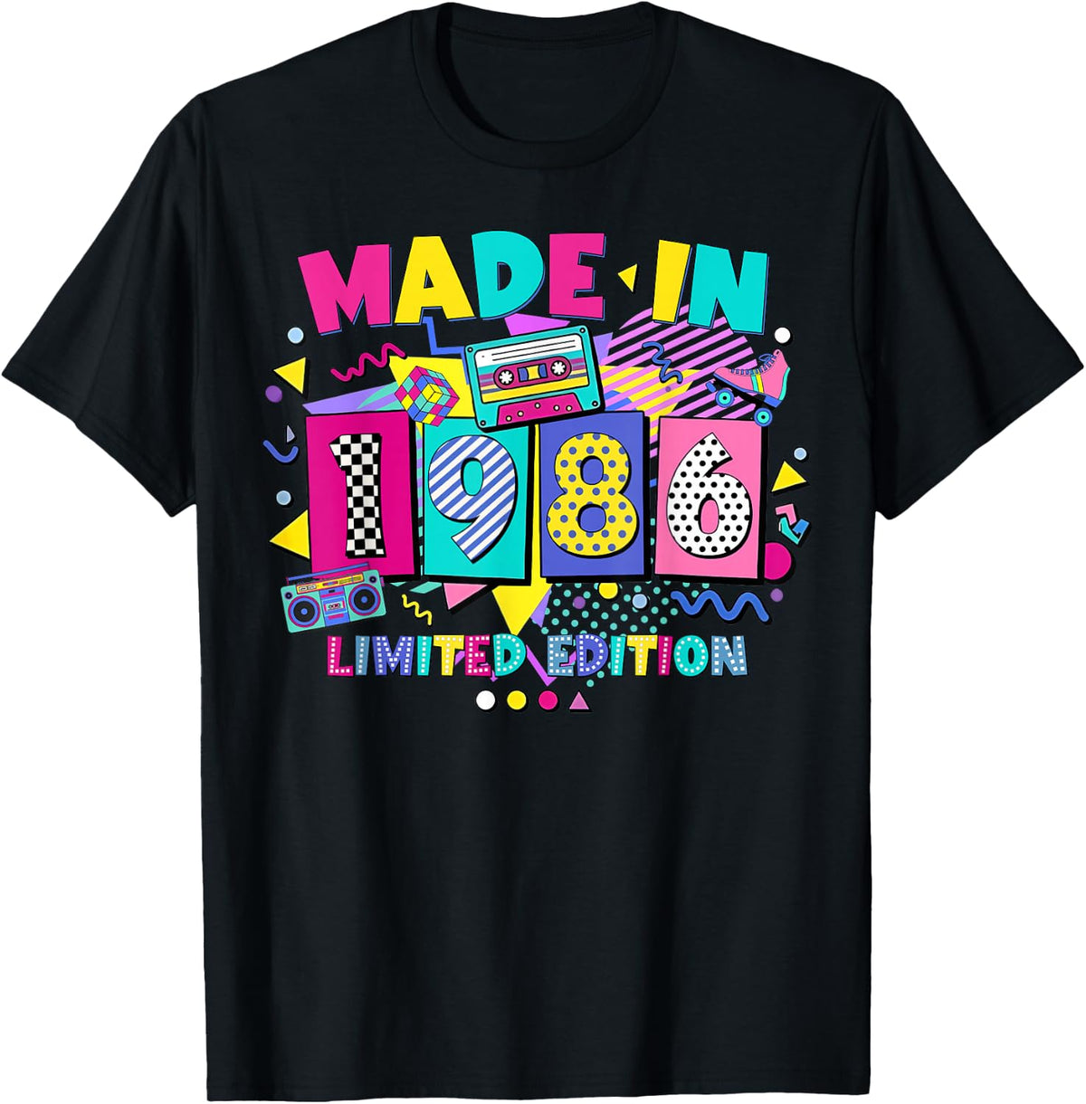 Retro 40th Birthday Made 1986 80s 90s Unisex T-shirt, Sweatshirt, Hoodie (1)