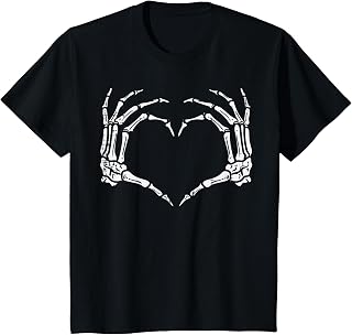 Skeleton Hands Heart Sign Retro Halloween Costume Girl Unisex T-shirt, Sweatshirt, Hoodie (1)