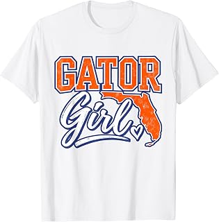 Gator Girl Florida Map Shape College Souvenir Unisex T-shirt, Sweatshirt, Hoodie (1)