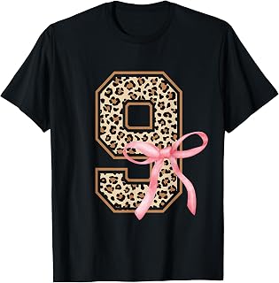 9th Birthday Girl Pink Coquette Bow Leopard Year Old Bday (1)