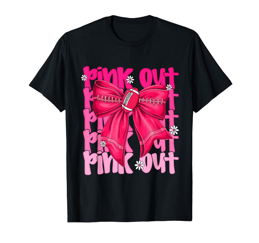 Pink Breast Cancer Football Coquette Bow Mom Unisex T-shirt, Sweatshirt, Hoodie (1)