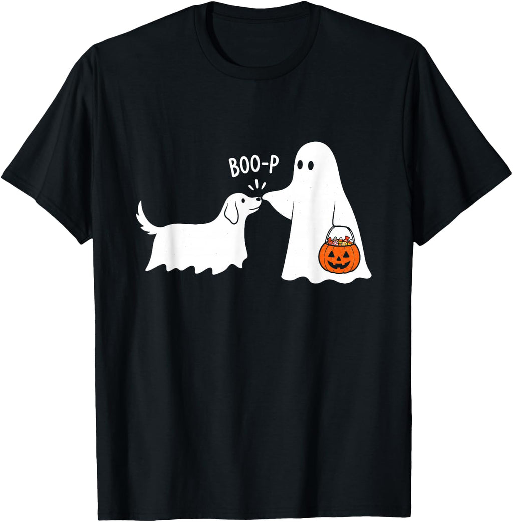 Boop Ghost Dog Halloween Costume Humor Unisex T-shirt, Sweatshirt, Hoodie (1)