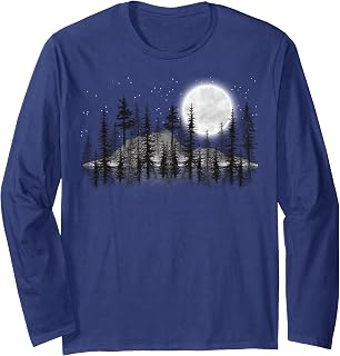 Mountain Forest Moon Stars Night Sky Unisex T-shirt, Sweatshirt, Hoodie (1)