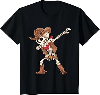 Dabbing Skeleton Cowboy Halloween Costume Unisex T-shirt, Sweatshirt, Hoodie (1)