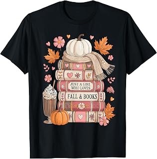 Girl Loves Fall Book Autumn Reading Book Lover Unisex T-shirt, Sweatshirt, Hoodie (1)
