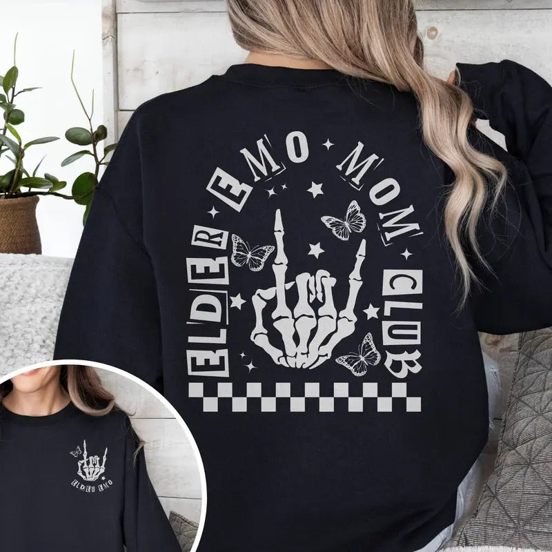 elder emo mom club sweatshirt, elder emo mom shirt, alternative mom, gift for emo mom, elder emo shirt, emo clothing, it...