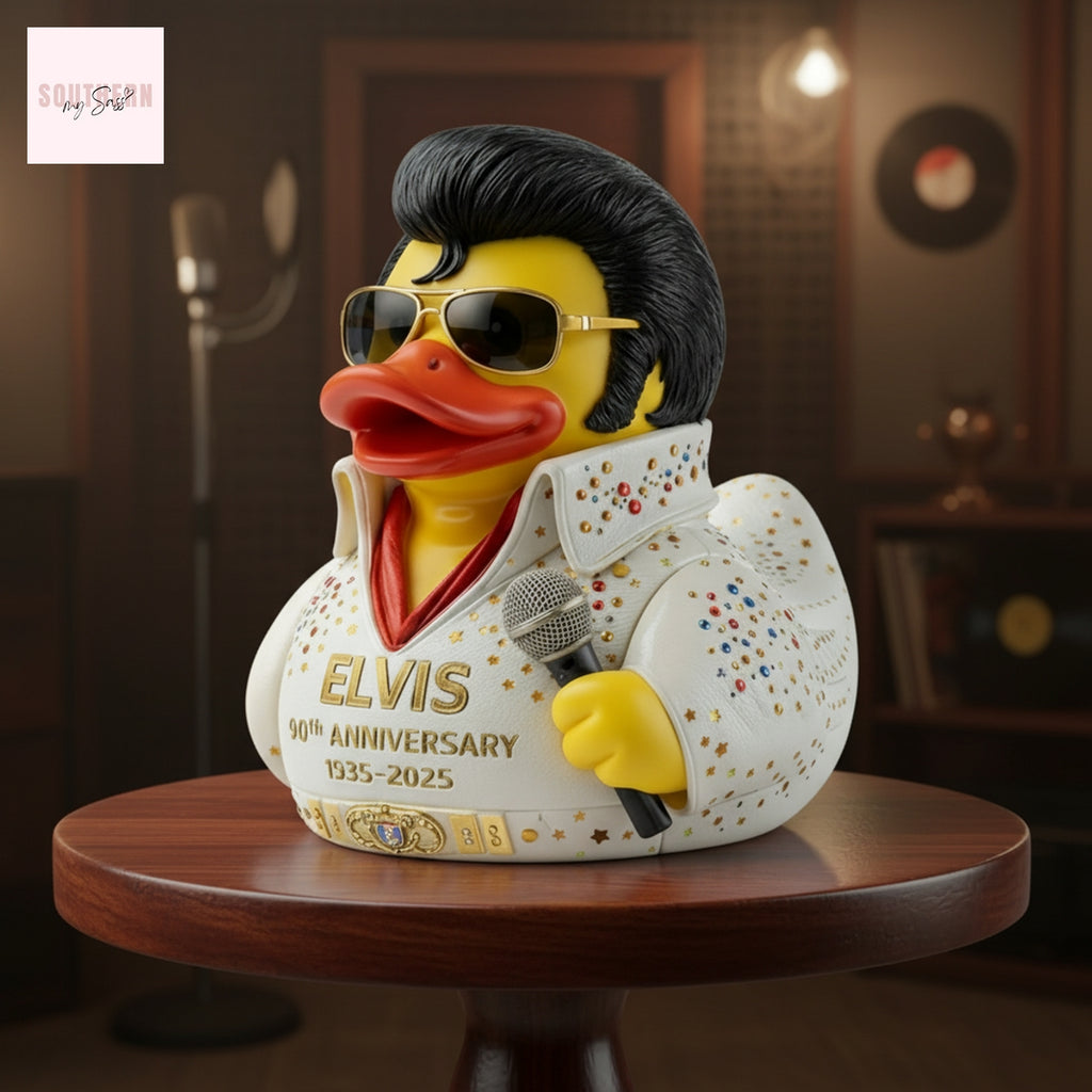 Elvis Presley 90th Anniversary 1935-2025 Iconic Jumpsuit Rubber Duck