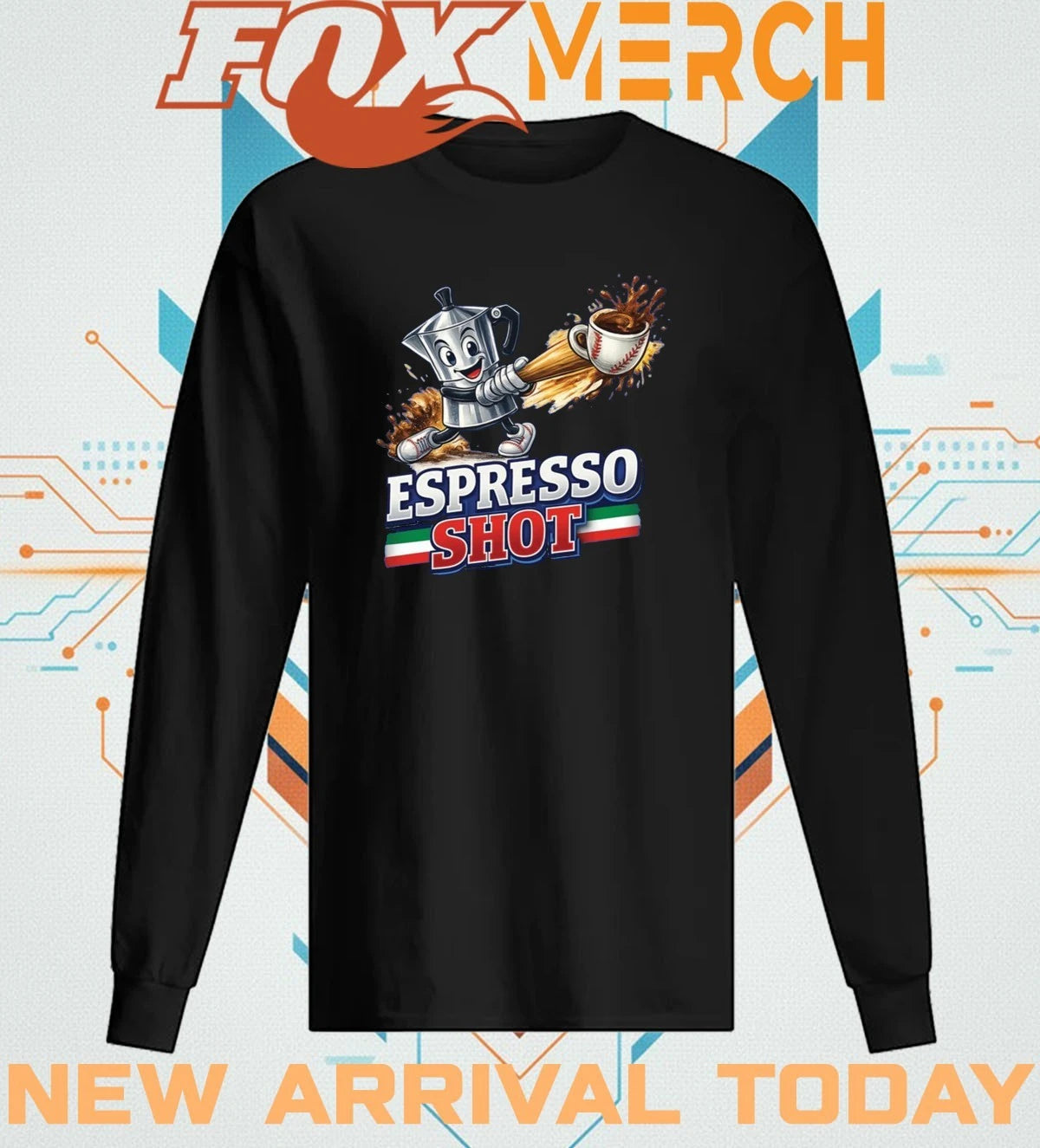 Espresso shot Italia baseball t-shirt