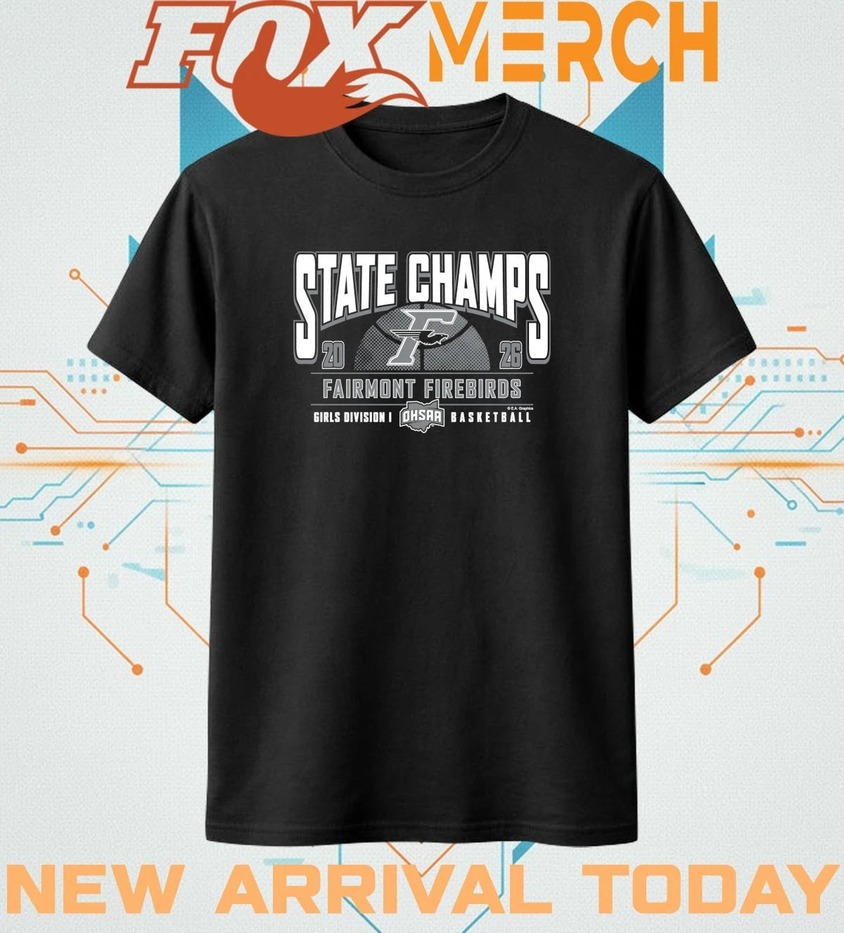 Fairmont Firebirds 2026 OHSAA Girls Basketball D1 State Champions t-shirt