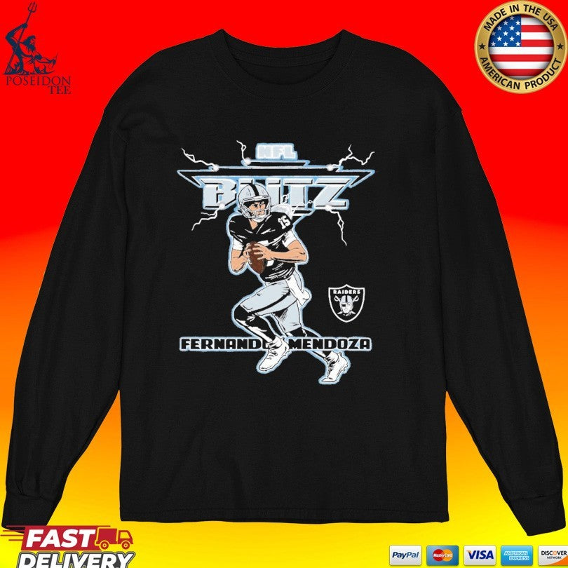 Fernando Mendoza Las Vegas Raiders Homage Nfl Blitz Player T-shirt
