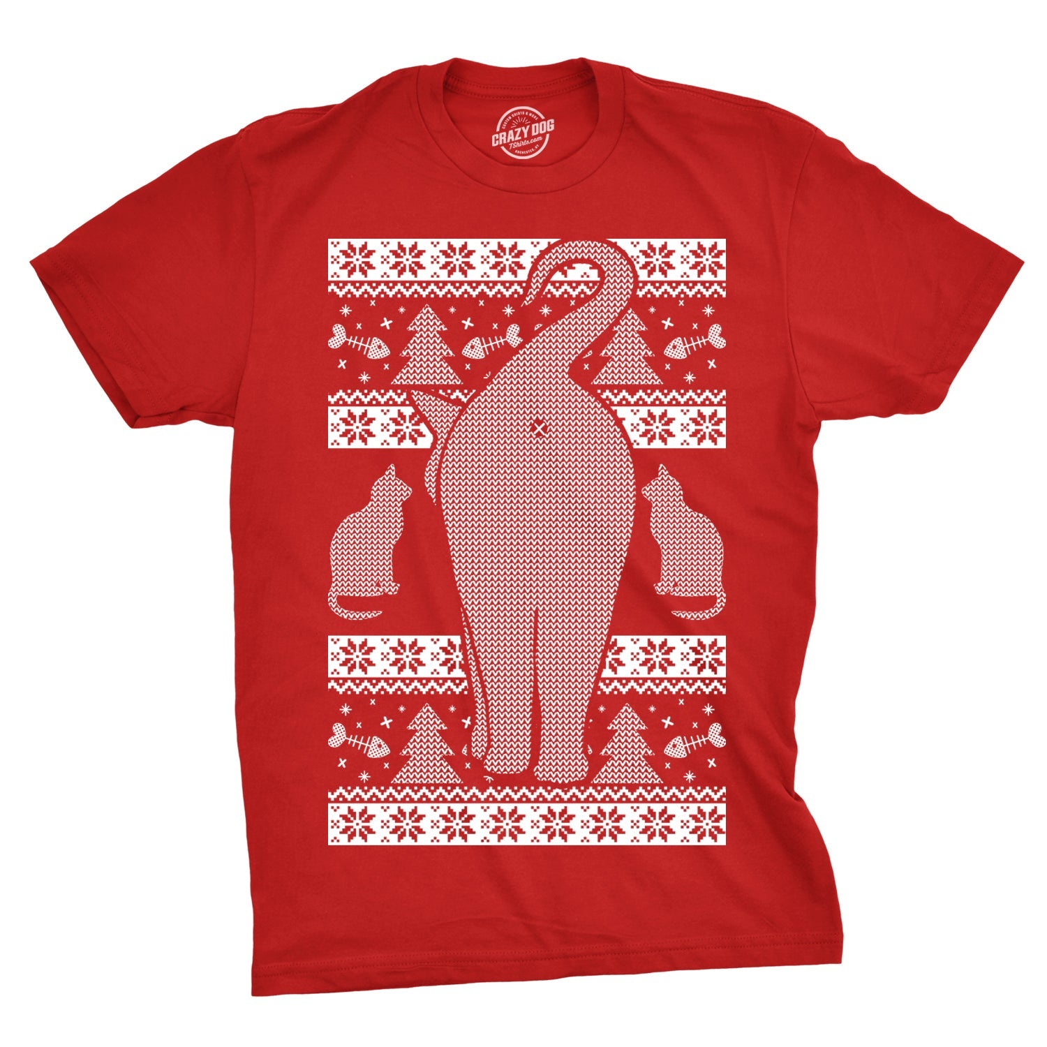 Festive Feline Butt Men's T Shirt