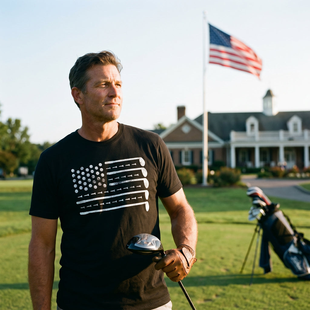 Golf American Flag Men's T Shirt