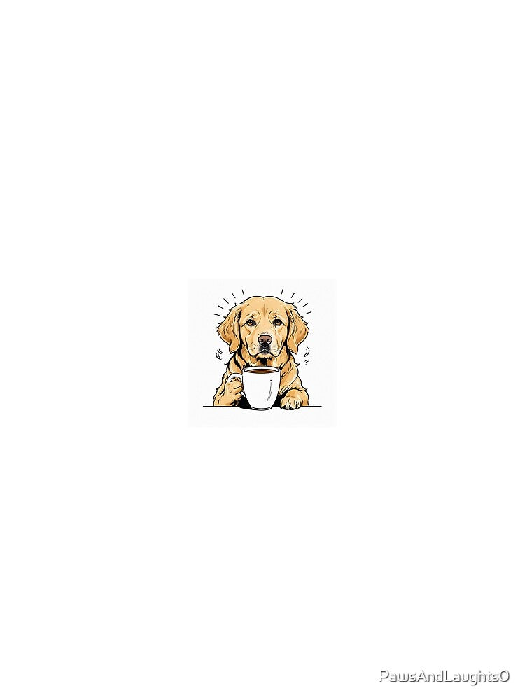 Funny Golden Retriever Coffee Lover Dog Mom Gift by PawsAndLaughts0