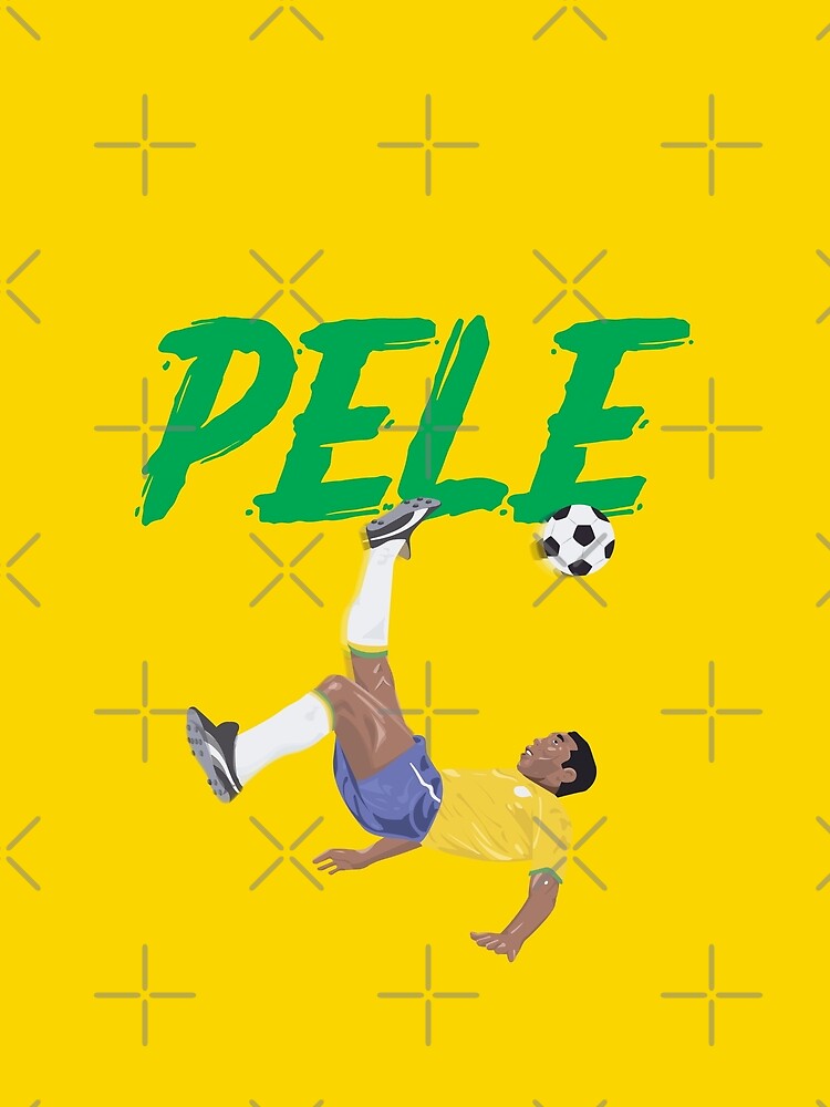Bicycle Kick - Pele - SOCCER FOOTBALL - BRAZIL - GREEN TEXT version 2 by AMGraphicStudio