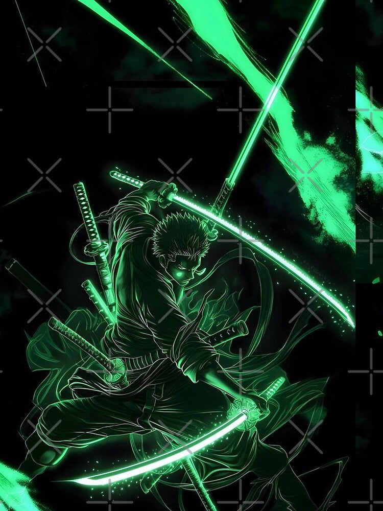 Roronoa Zoro - Neon Green Three Sword Style by Dyan4
