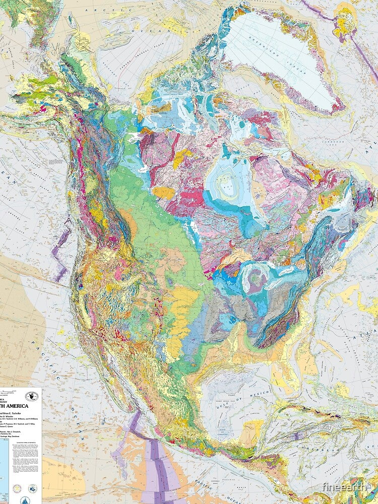 USGS Geologic Map of North America by Vintage Wall Art