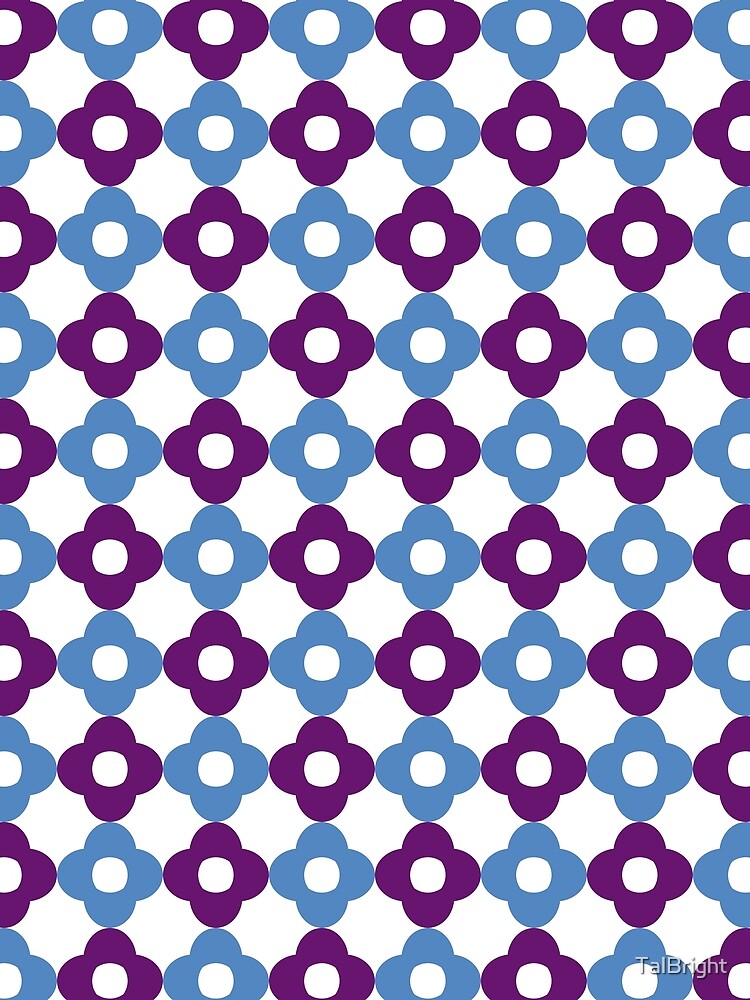 Retro floral - purple and blue by TalBright