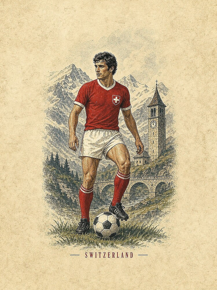 Vintage Switzerland Football Legend by puredevn