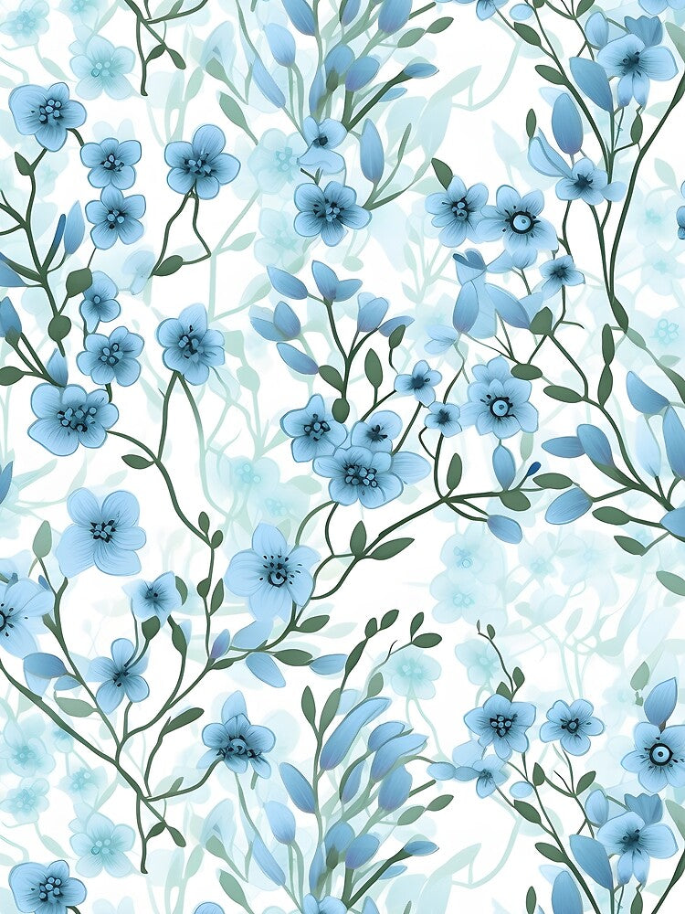 Beautiful blue flower pattern tile by Kenneth Heiss
