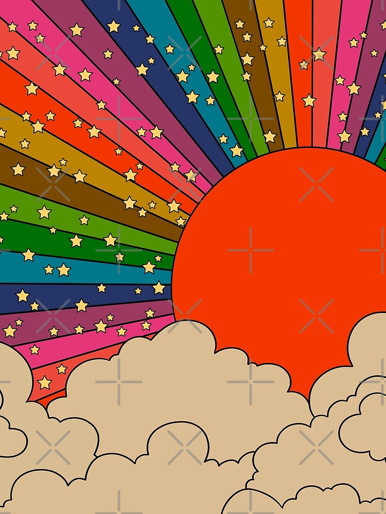 Rainbow 70s sun by Audrey Herbertson