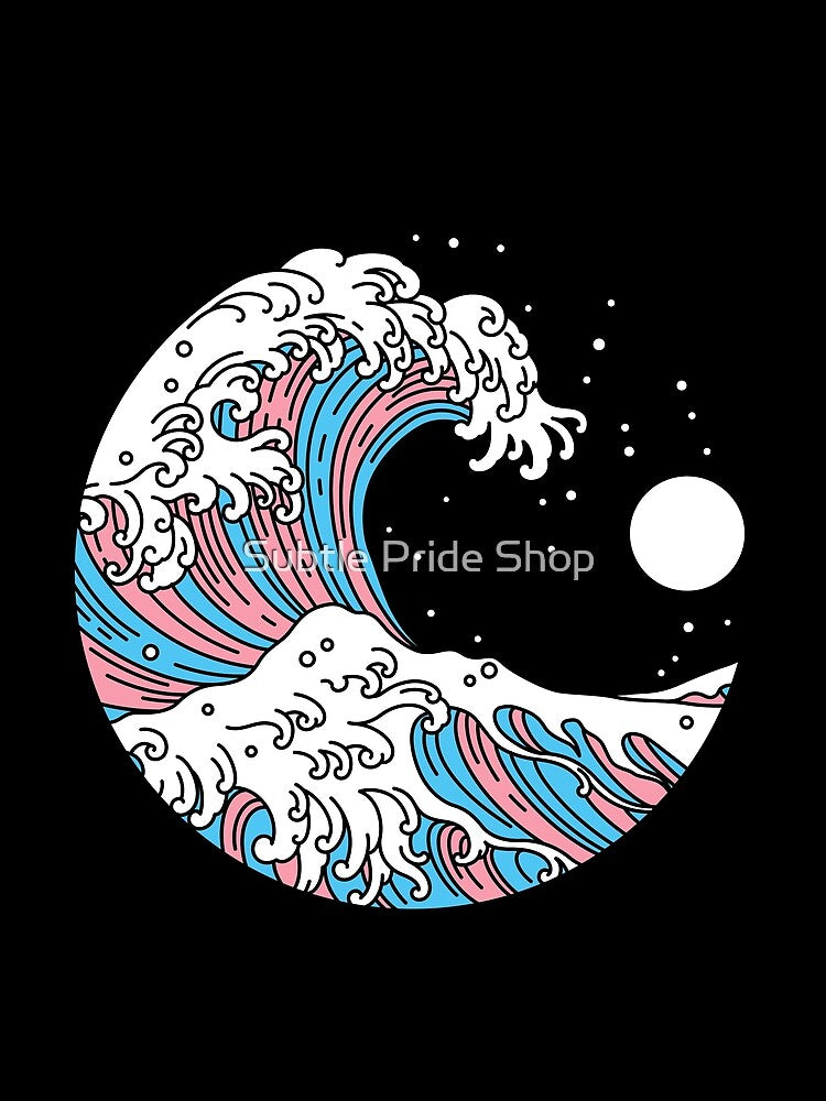 Circular Japanese Trans Wave. Transgender Pride by Subtle Pride Shop