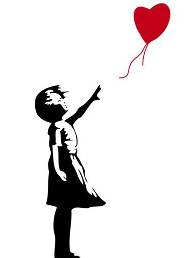 Banksy Girl with Red Heart Balloon by gtcdesign
