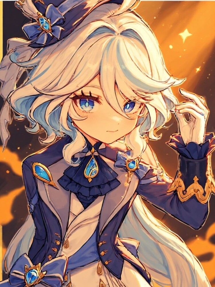 Furina Focalors Hydro Archon - Radiant Golden Fan Art by JiMakmo