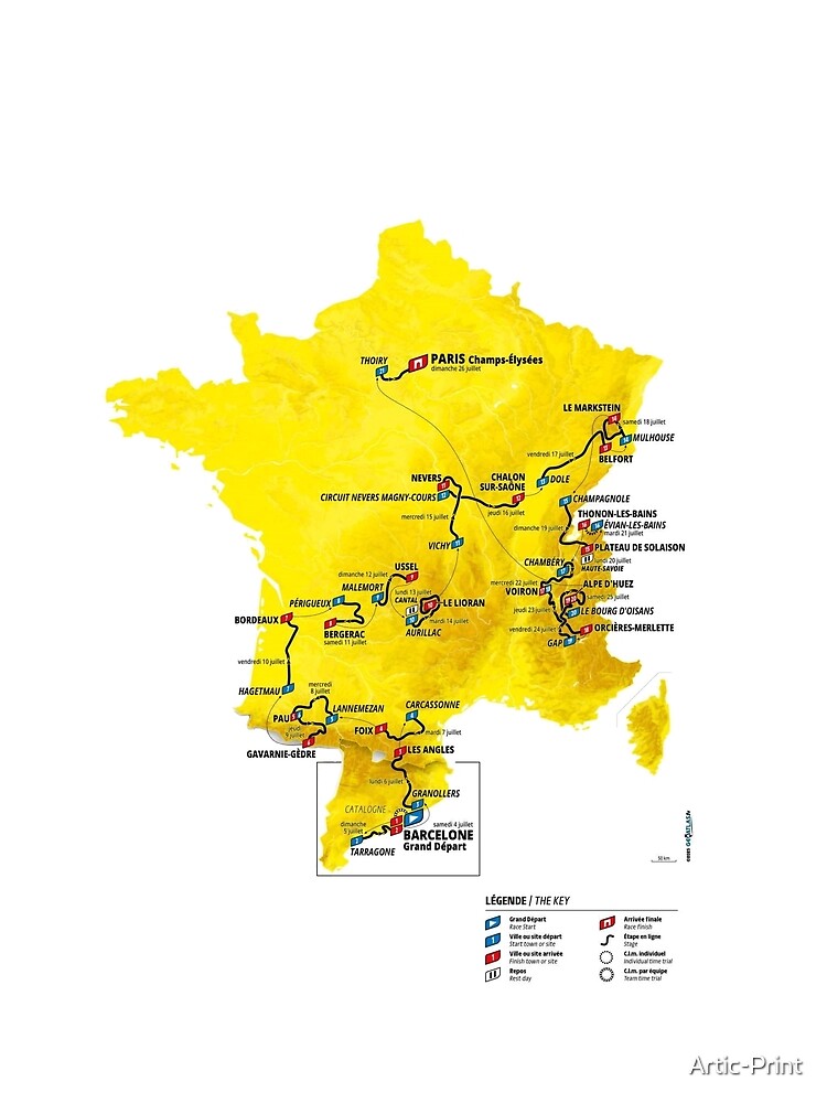 Tour de France 2026 - Route by Artic-Print