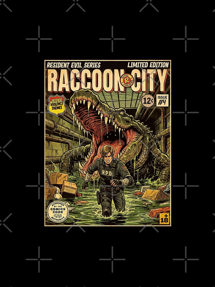 Resident Evil 2 Leon Vintage Comic Cover Art by Back2Collage