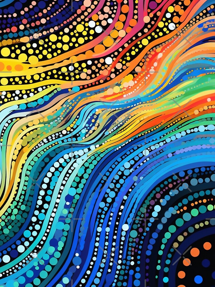Aboriginal Inspired Dot Art - Wavy Dot Paths by GrinGalore